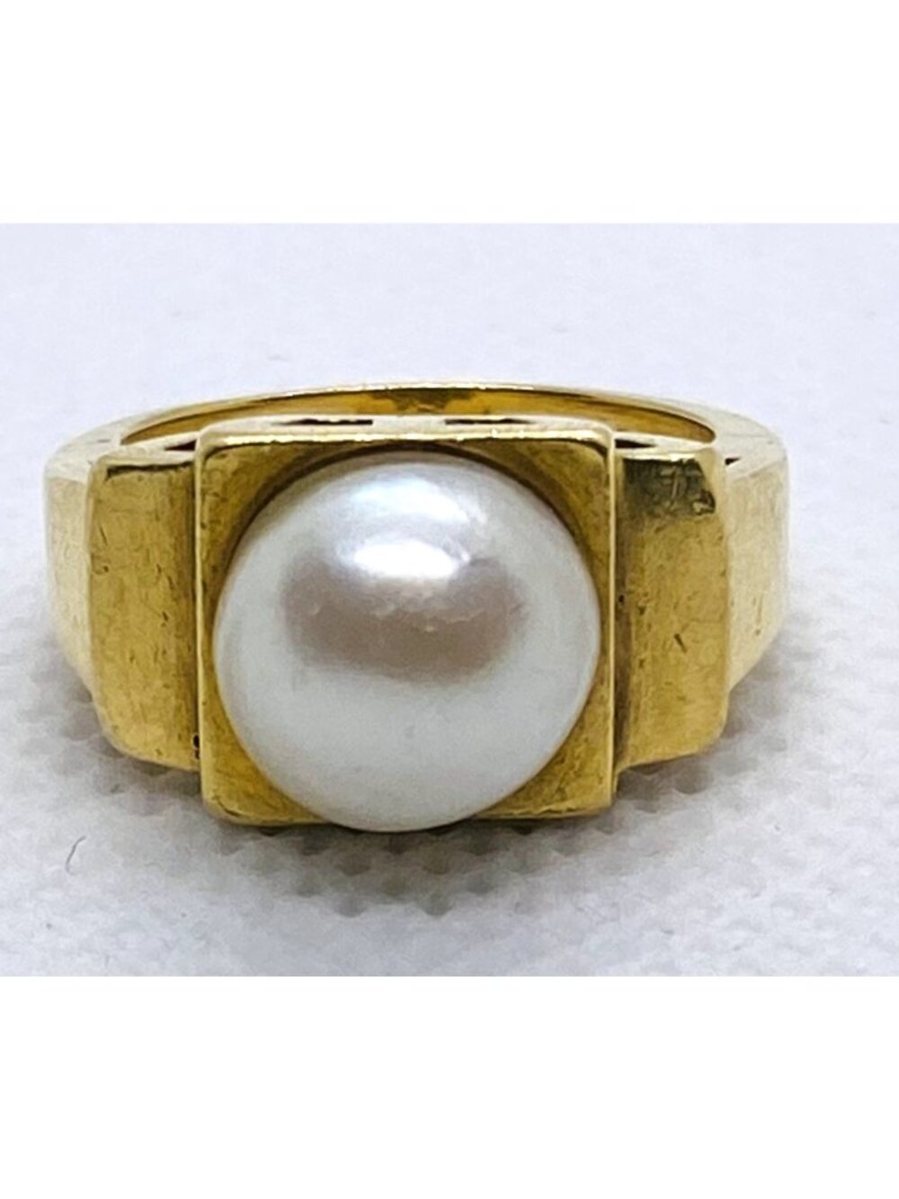 Tiffany & Co 18K 750 Yellow Gold Pearl Ring Size 4.25 Pearl